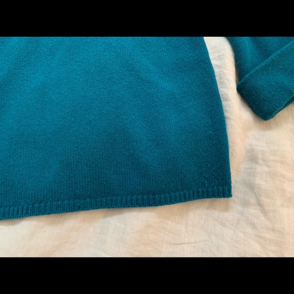 Nordstrom Teal Cashmere Sweater. - Picture 4 of 5
